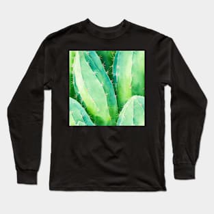 Watercolor cactus plant cactus pattern Long Sleeve T-Shirt